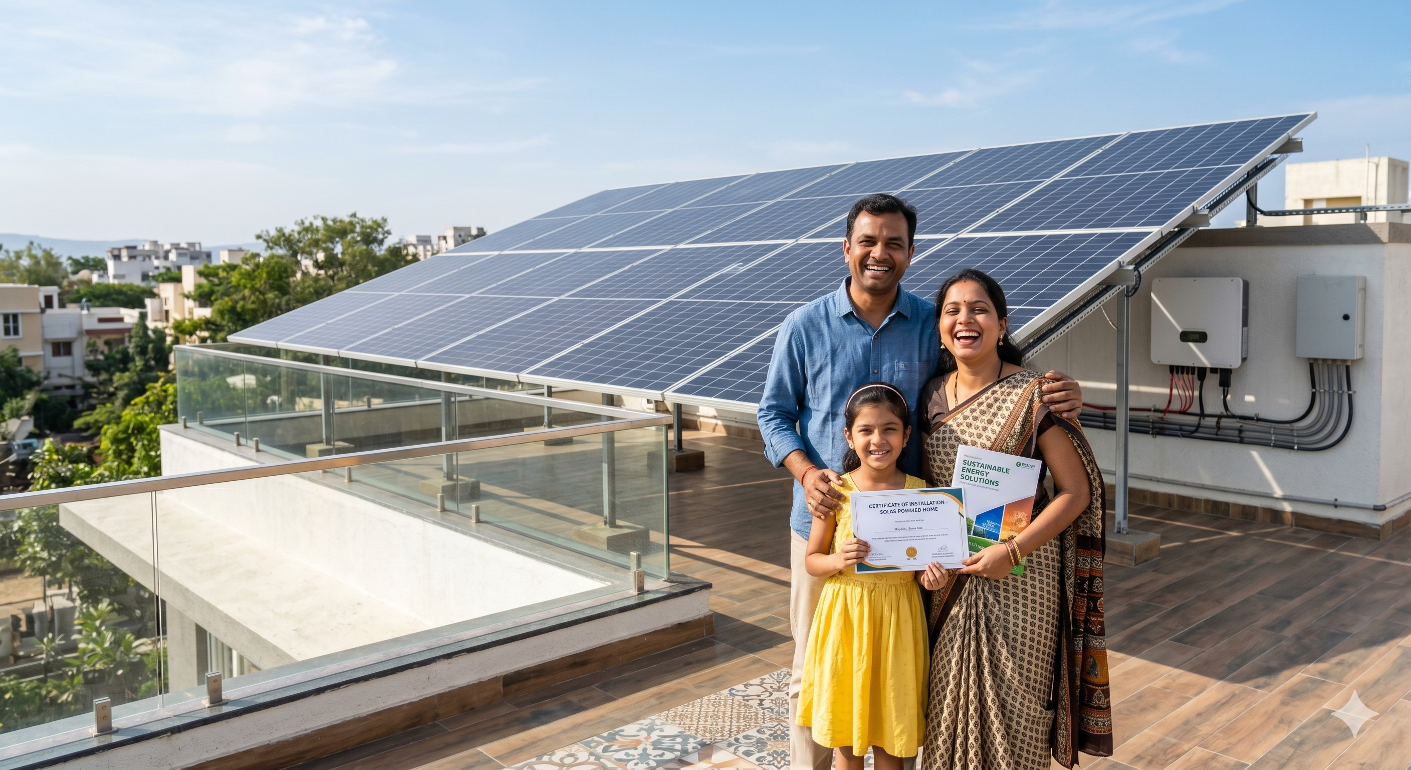 Modern home with solar panels